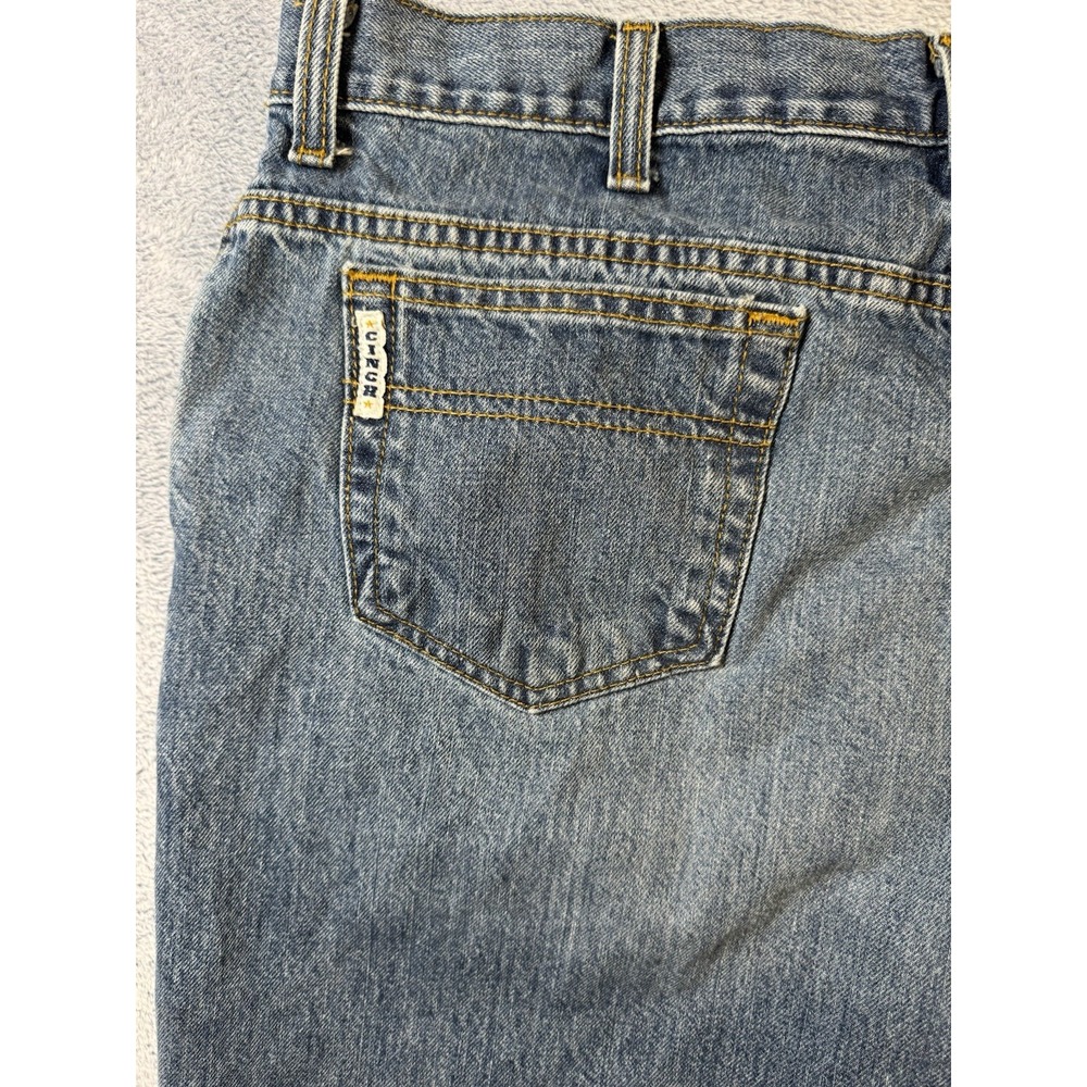 Cinch Jeans Men's 38x31 MB92834003 Loose Fit Bootcut Straight Denim Blue Wash - Picture 6 of 7